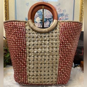 Handmade Native Rattan Zippered Tote